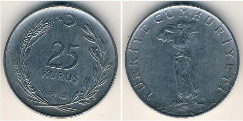 25 Kurush Turkey (1923 - ) Copper/Nickel 