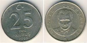 25 Kurush Türkei (1923 - ) Messing/Nickel 