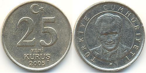 25 Kurush Türkei (1923 - ) Messing/Nickel 