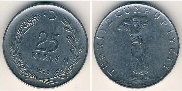 25 Kurush Turquía (1923 - ) Níquel/Cobre 