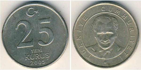 25 Kurush Turquía (1923 - ) Níquel/Latón 