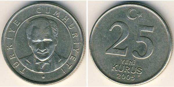 25 Kurush Turquía (1923 - ) Níquel/Latón 