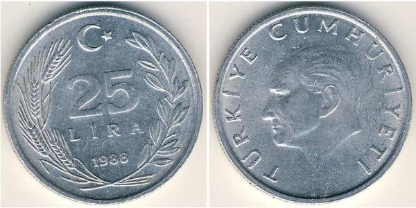 25 Lira Turquía (1923 - ) Aluminio 