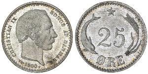 25 Ore Danemark Argent Christian IX de Danemark (1818-1906)