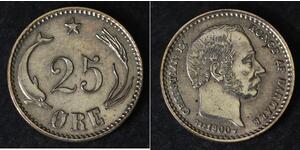 25 Ore Danimarca Argento Cristiano IX di Danimarca (1818-1906)