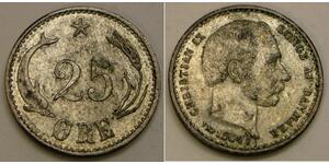 25 Ore Danimarca Argento Cristiano IX di Danimarca (1818-1906)