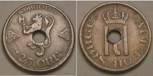 25 Ore Norwegen Kupfer 