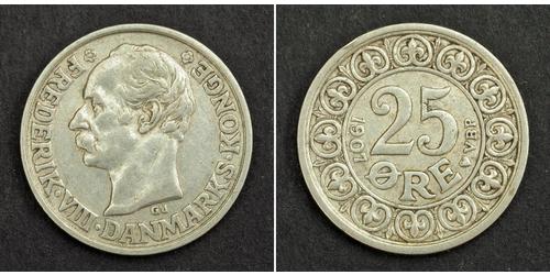 25 Ore Dinamarca Plata Federico VIII de Dinamarca (1843 - 1912)