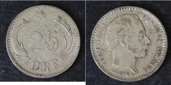 25 Ore Dänemark Silber Christian IX. von Dänemark (1818-1906)