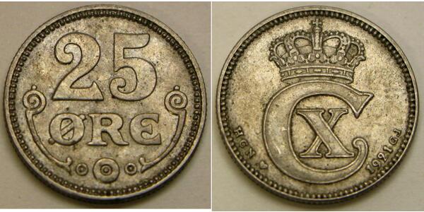 25 Ore Dänemark Silber 