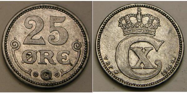 25 Ore Dänemark Silber 