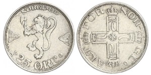 25 Ore Norwegen Silber Haakon VII. (1872 - 1957)