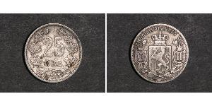 25 Ore Norway Silver Oscar II of Sweden (1829-1907)