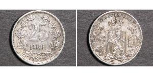 25 Ore Norway Silver Oscar II of Sweden (1829-1907)