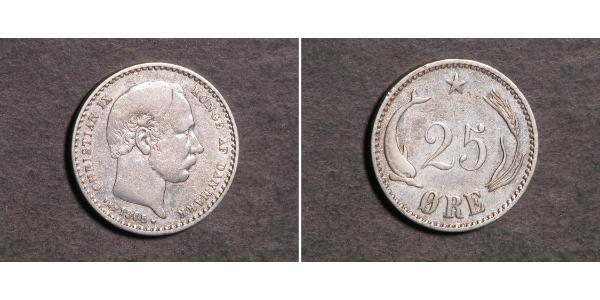 25 Ore 丹麦 銀 克里斯蒂安九世 (1818-1906)