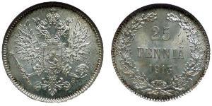 25 Penny Grand-duché de Finlande (1809 - 1917) Argent Nicolas II (1868-1918)