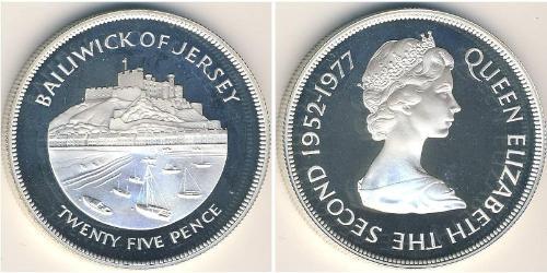 25 Penny Jersey Argent Elizabeth II (1926-2022)