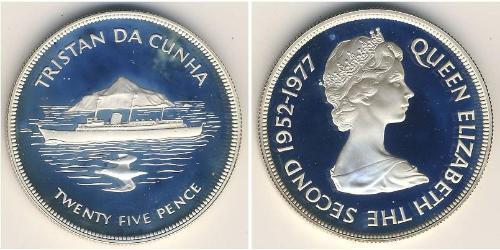 25 Penny Tristan da Cunha (archipel) Argent Elizabeth II (1926-2022)