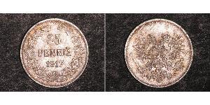 25 Penny Granducato di Finlandia (1809 - 1917) Argento Nicola II (1868-1918)