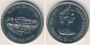 25 Penny Tristan da Cunha Argento Elisabetta II (1926-2022)