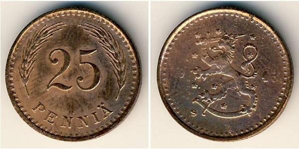 25 Penny Finland (1917 - ) Copper 