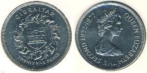 25 Penny Gibraltar Copper/Nickel Elizabeth II (1926-2022)