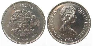 25 Penny Saint Helena (1981 - ) Copper/Nickel Elizabeth II (1926-2022)