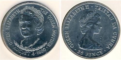 25 Penny Tristan da Cunha Copper/Nickel Elizabeth II (1926-2022)