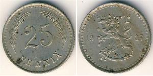 25 Penny Finlande (1917 - ) Cuivre/Nickel 