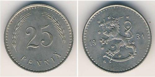 25 Penny Finlande (1917 - ) Cuivre/Nickel 