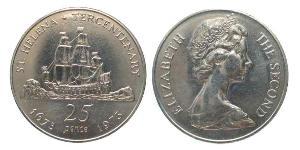 25 Penny Île Sainte-Hélène (1981 - ) Cuivre/Nickel Elizabeth II (1926-2022)