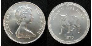 25 Penny Isle of Man Kupfer/Nickel Elizabeth II (1926-2022)