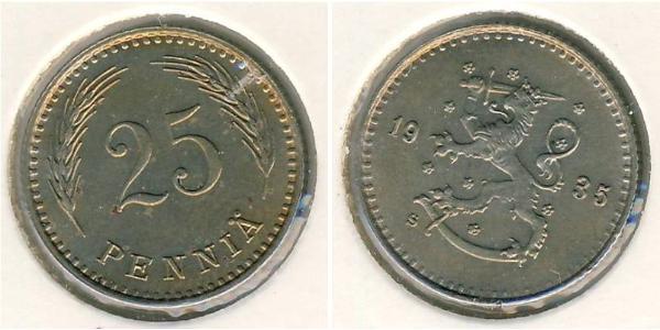 25 Penny Finlandia (1917 - ) Níquel/Cobre 