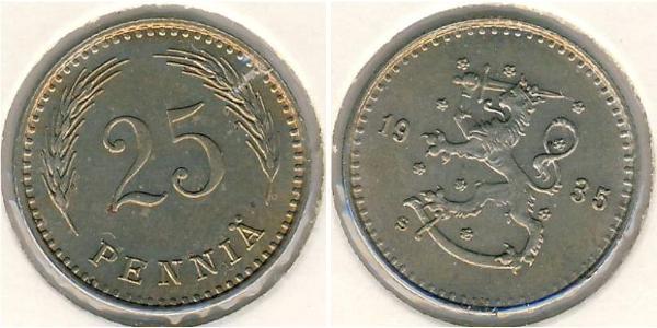 25 Penny Finlandia (1917 - ) Níquel/Cobre 