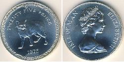 25 Penny Isola di Man Rame/Nichel Elisabetta II (1926-2022)