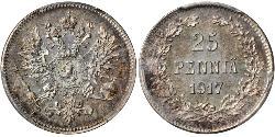 25 Penny Großfürstentum Finnland (1809 - 1917) Silber Nikolaus II (1868-1918)
