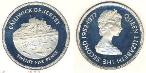 25 Penny Jersey Silber Elizabeth II (1926-2022)