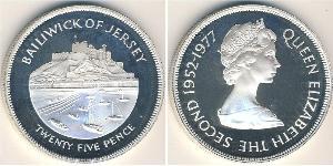 25 Penny Jersey Silber Elizabeth II (1926-2022)