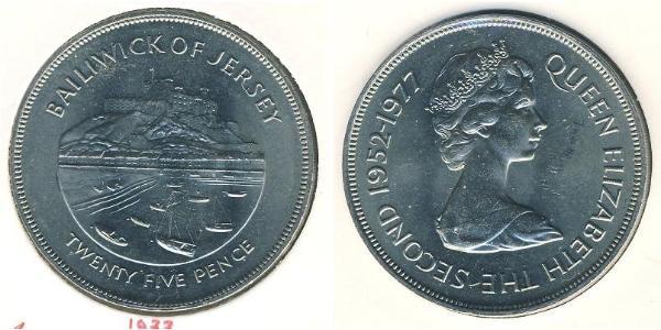 25 Penny Jersey Silber Elizabeth II (1926-2022)