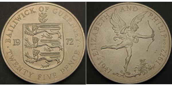 25 Penny Guernsey Silver 