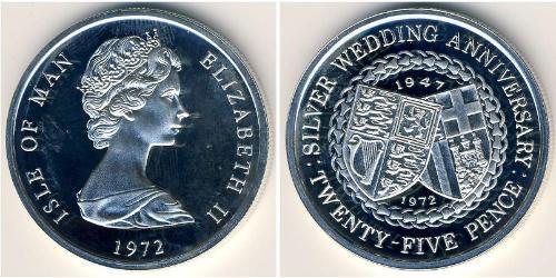 25 Penny Isla de Man  Isabel II (1926-2022)