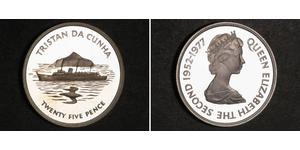 25 Penny 特里斯坦-达库尼亚 銀 伊丽莎白二世 (1926-2022)