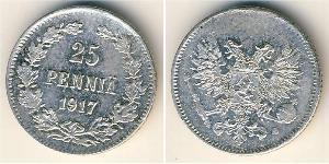 25 Penny 芬兰大公国 (1809 - 1917) 銀 尼古拉二世 (俄罗斯) (1868-1918)