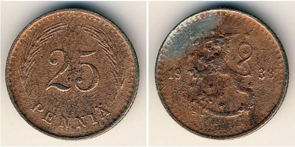 25 Penny 芬兰 銅 