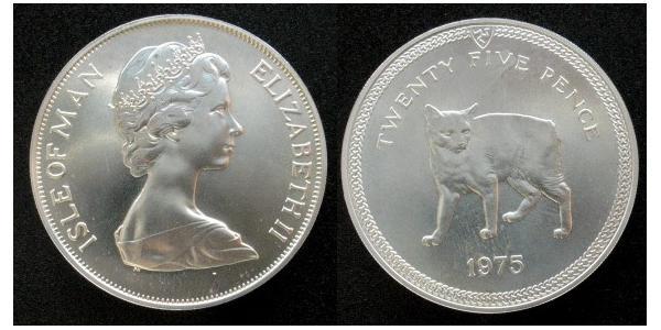 25 Penny 曼島 銅/镍 伊丽莎白二世 (1926-2022)