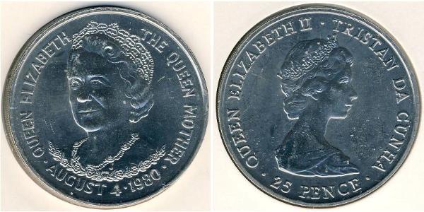 25 Penny 特里斯坦-达库尼亚 銅/镍 伊丽莎白二世 (1926-2022)