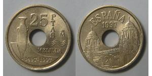 25 Peseta Regno di Spagna (1976 - ) Alluminio/Bronzo 