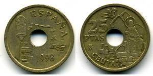 25 Peseta Regno di Spagna (1976 - ) Alluminio/Bronzo 