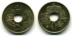 25 Peseta Reino de España (1976 - ) Bronce/Aluminio Juan Carlos I (1938 - )