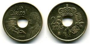 25 Peseta Kingdom of Spain (1976 - ) Bronze/Aluminium Juan Carlos I of Spain (1938 - )